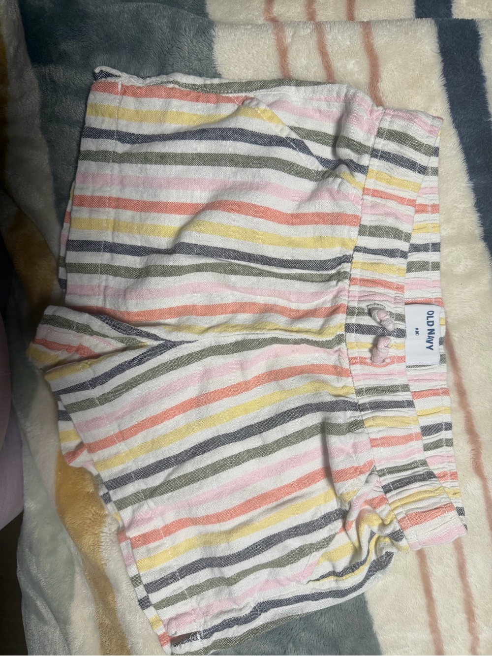 Old Navy Striped Girls' Shorts in Pink, Yellow, Gray & Coral